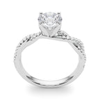 Twisted Diamond Engagement Ring with Pavé Accent