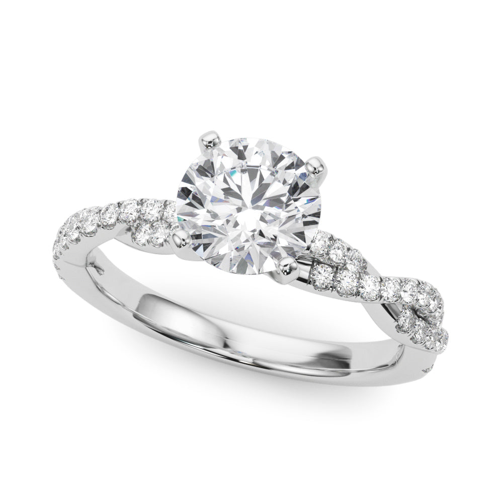 Twisting Diamond Engagement Ring