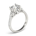 Multirow Pavé Engagement Ring – 14KT Semi-Mount Customizable