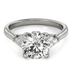 Multirow Pavé Cluster Engagement Ring