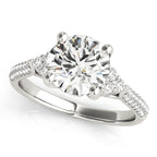 Multirow Pavé Cluster Engagement Ring