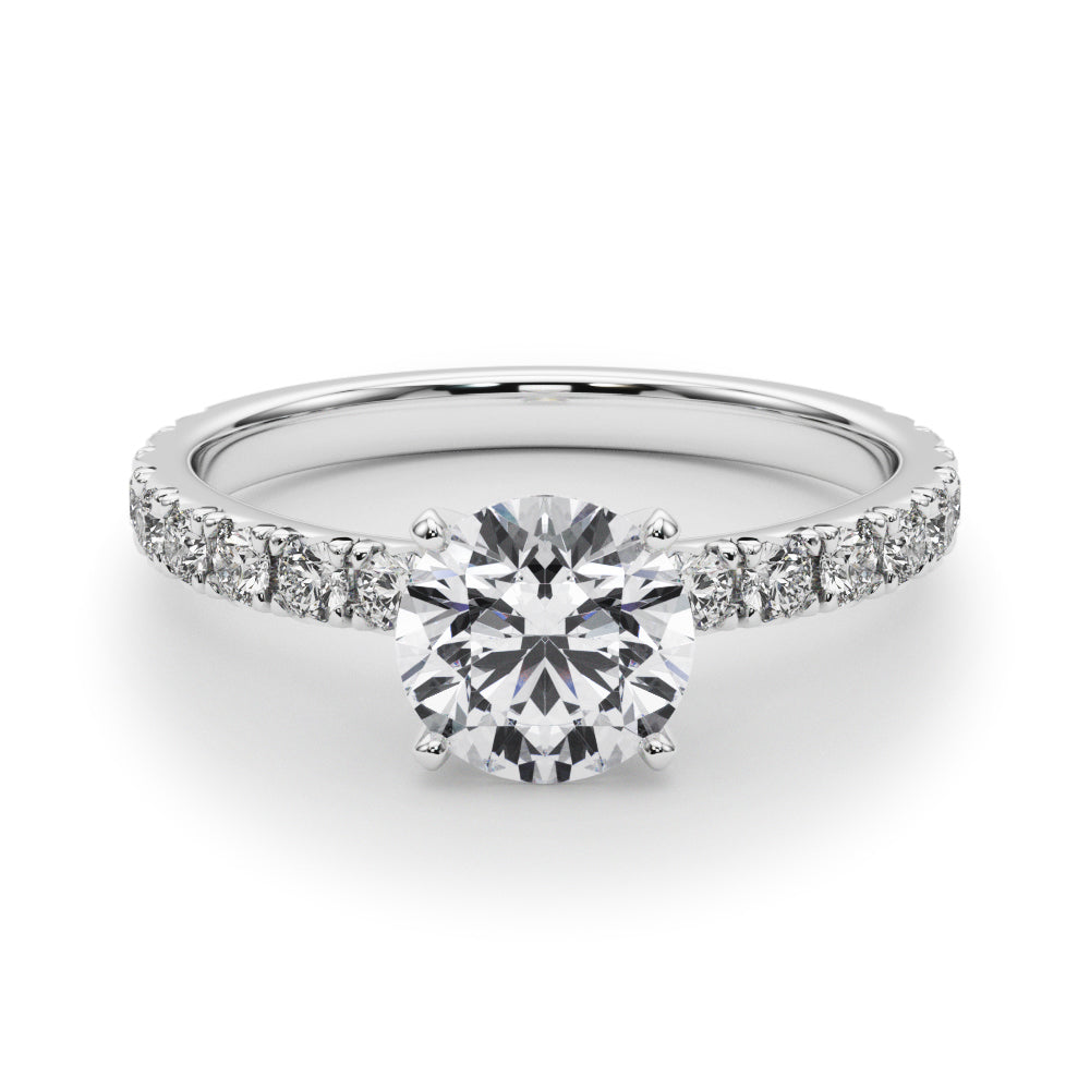 Single Row Diamond Engagement Ring