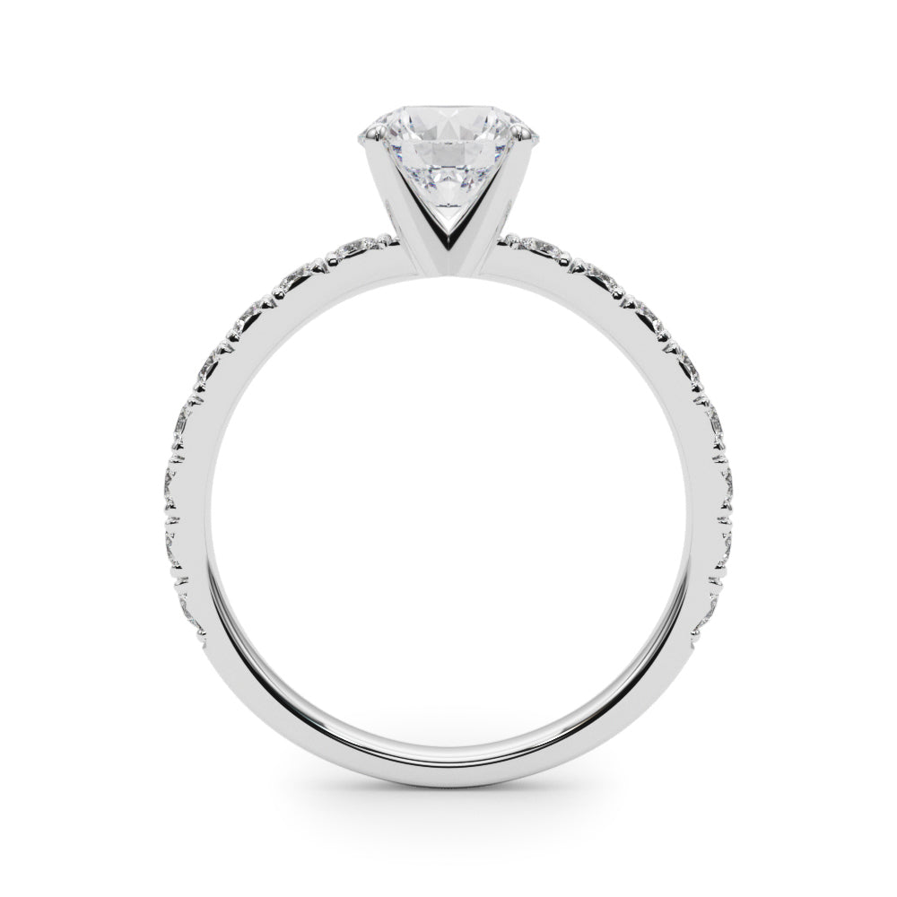 Single Row Diamond Engagement Ring