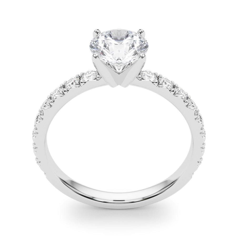 Single Row Diamond Engagement Ring
