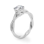 Twisting Round Diamond Engagement Ring Setting