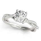 Twisting Round Diamond Engagement Ring Setting