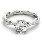 Twisting Round Diamond Engagement Ring Setting