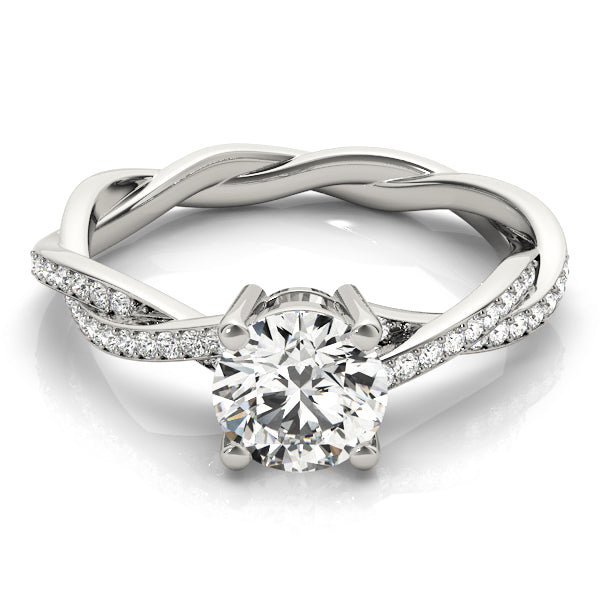 Twisting Round Diamond Engagement Ring Setting