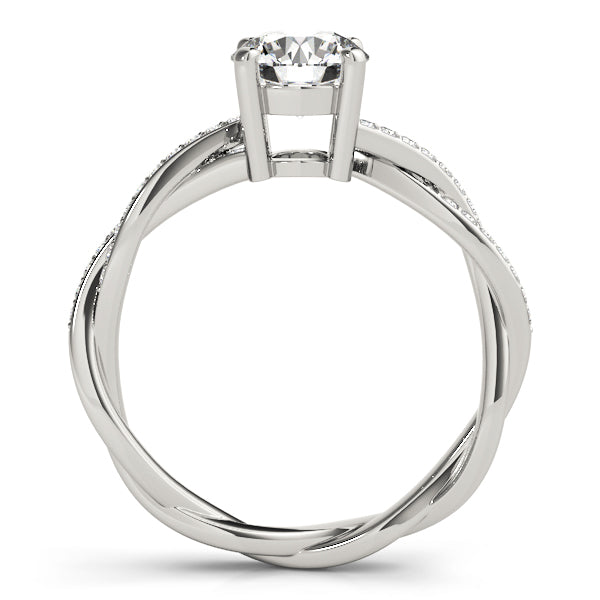 Twisting Round Diamond Engagement Ring Setting