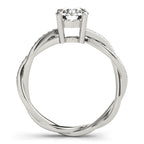 Twisting Round Diamond Engagement Ring Setting