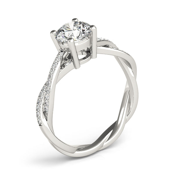 Twisting Round Diamond Engagement Ring Setting