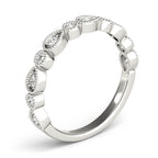 Pear and Round Diamond Stackable Band