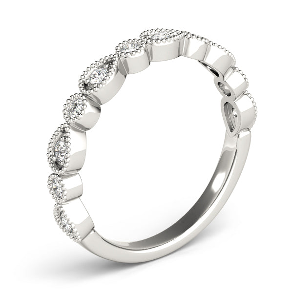 Pear and Round Diamond Stackable Band
