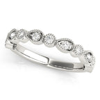 Pear and Round Diamond Stackable Band