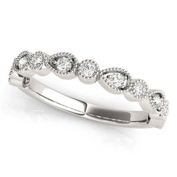 Pear and Round Diamond Stackable Band