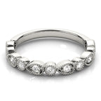 Pear and Round Diamond Stackable Band