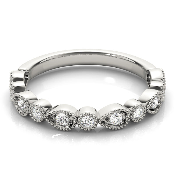 Pear and Round Diamond Stackable Band