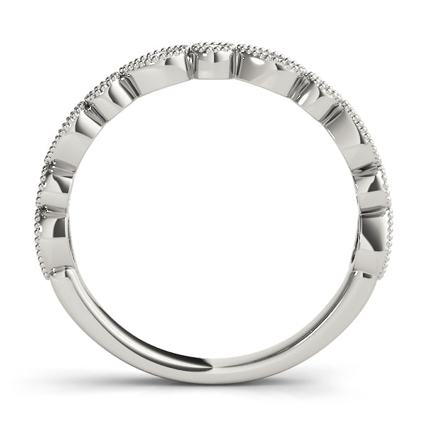 Pear and Round Diamond Stackable Band