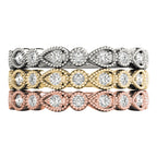 Pear and Round Diamond Stackable Band