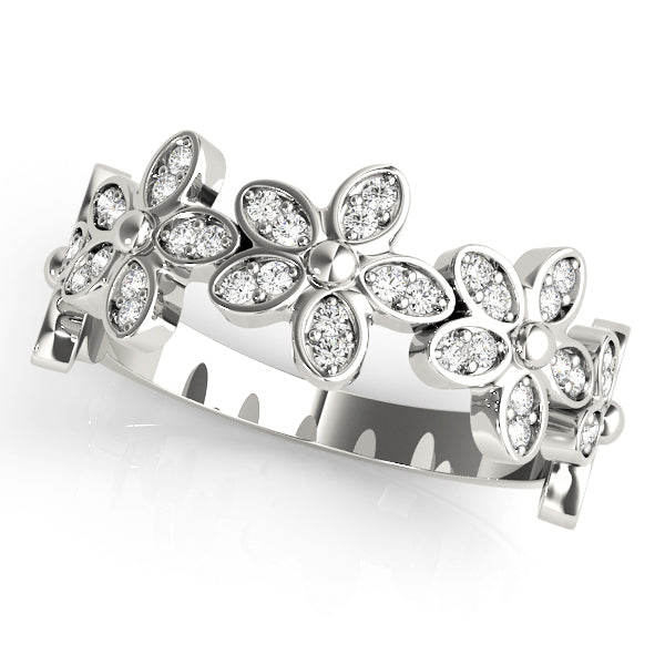Floral Inspired Diamond Stackable Fashion Ring