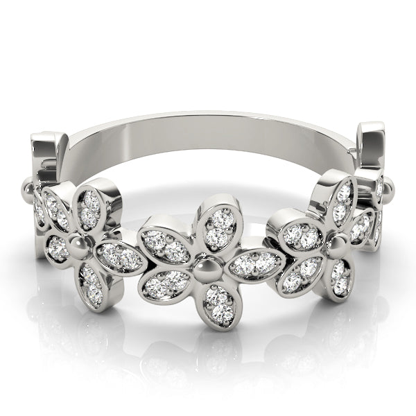 Floral Inspired Diamond Stackable Fashion Ring