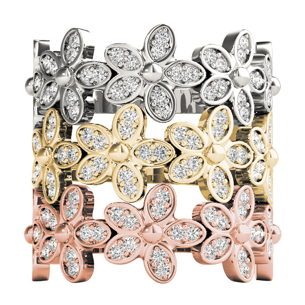 Floral Inspired Diamond Stackable Fashion Ring