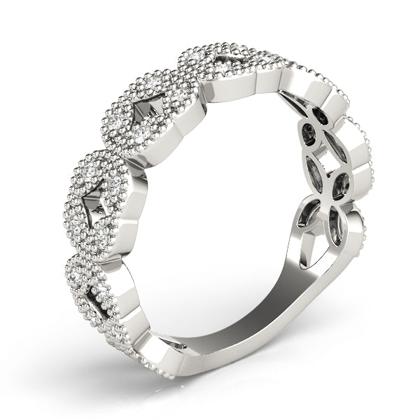 Vintage Milgrain Diamond Stackable Ring