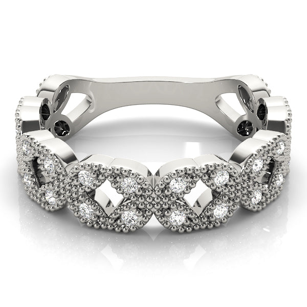 Vintage Milgrain Diamond Stackable Ring