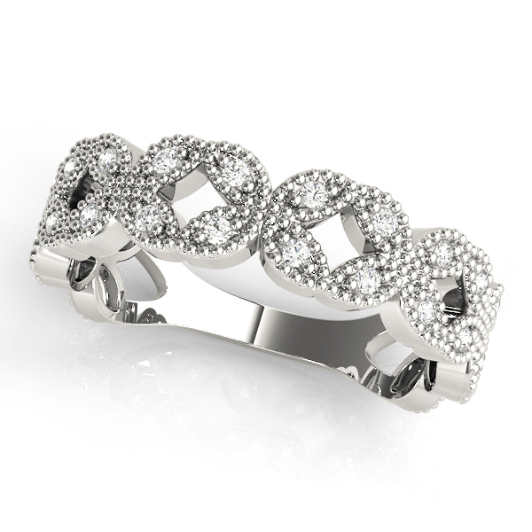 Vintage Milgrain Diamond Stackable Ring