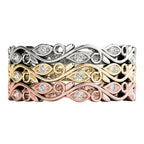 Floral Inspired Diamond Stackable Fashion Band