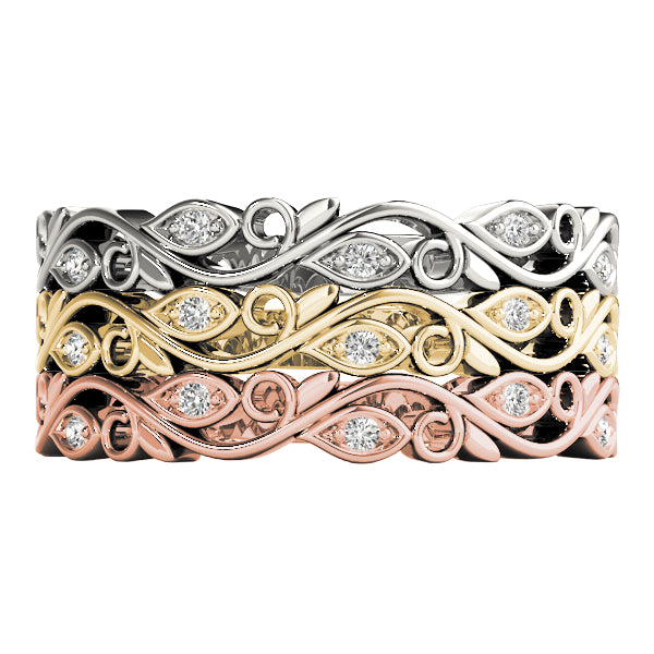 Floral Inspired Diamond Stackable Fashion Band