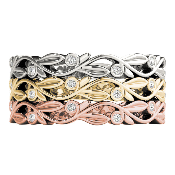 Nature Inspired Diamond Stackable Ring