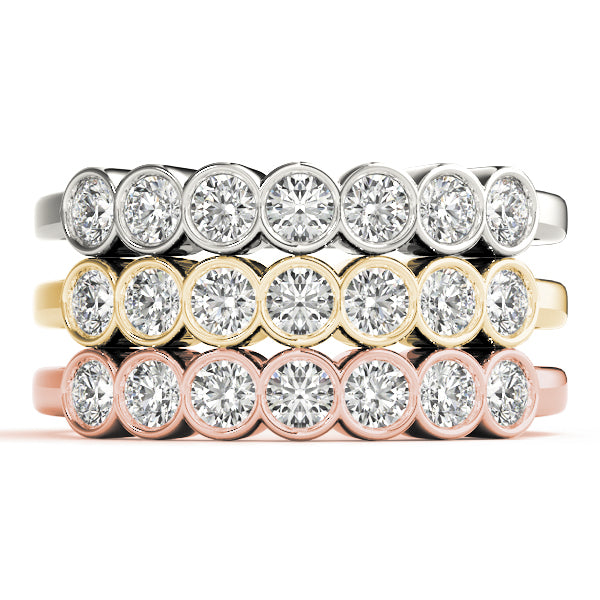 Bezel Set Diamond Stackable Wedding Band