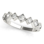 Square Milgrain Diamond Stackable Ring
