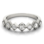 Square Milgrain Diamond Stackable Ring