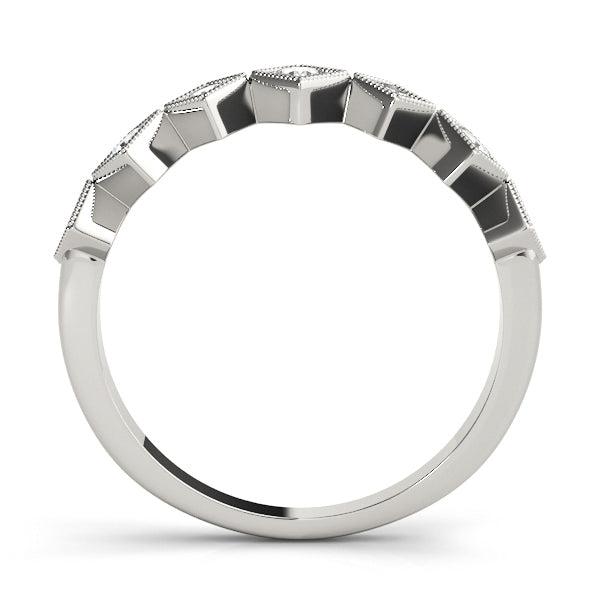 Square Milgrain Diamond Stackable Ring