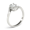 Oval Bypass Halo Engagement Ring