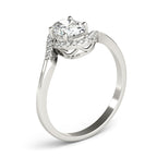 Oval Bypass Halo Engagement Ring