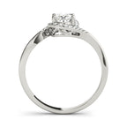 Oval Bypass Halo Engagement Ring