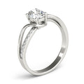Single Row Bypass Split Shank Diamond Engagement Ring