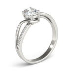 Single Row Bypass Split Shank Diamond Engagement Ring