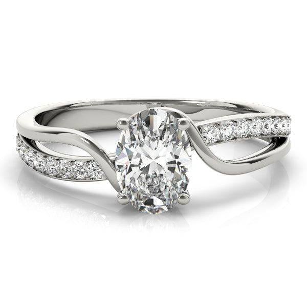 Single Row Bypass Split Shank Diamond Engagement Ring