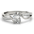 Single Row Bypass Split Shank Diamond Engagement Ring