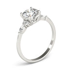 Marquise & Round Diamond Accented Engagement Ring