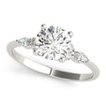 Marquise & Round Diamond Accented Engagement Ring