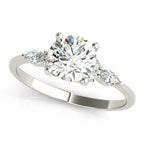 Marquise & Round Diamond Accented Engagement Ring