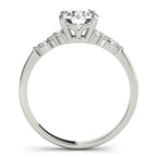 Marquise & Round Diamond Accented Engagement Ring