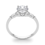 Marquise & Round Diamond Accented Engagement Ring