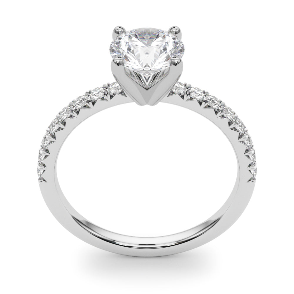 Accented Round Engagement Ring