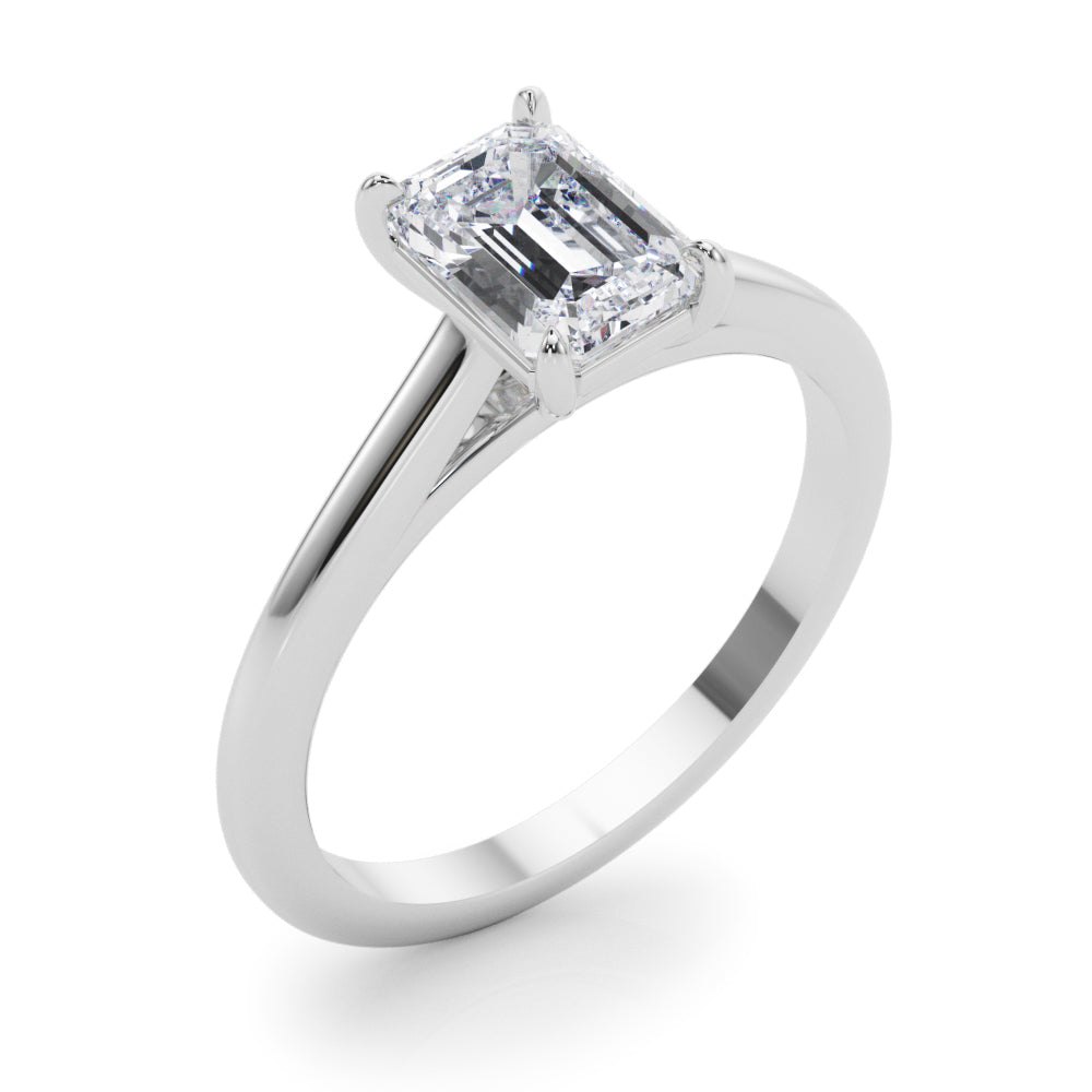 Emerald Cut Solitaire Cathedral Engagement Ring 3.8 Carat